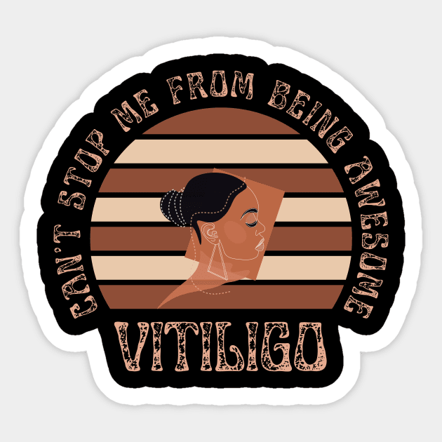 Vitiligo Can't Stop Me From Being Awesome Sunset Background Female Model Sticker by Designs by Mim